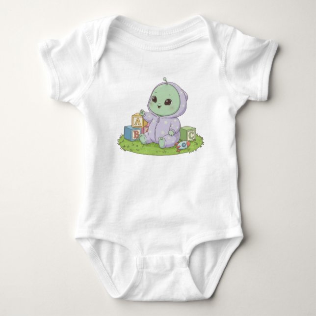 Alien Baby Bodysuit T Shirt (Framsida)