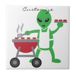 Alien Barbecue Cookout Thunder_Cove Kakelplatta