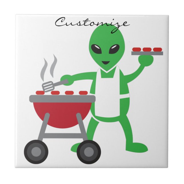 Alien Barbecue Cookout Thunder_Cove Kakelplatta (Framsidan)