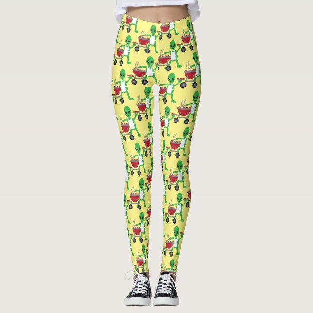 Alien Barbecue Cookout Thunder_Cove Leggings (Framsida)