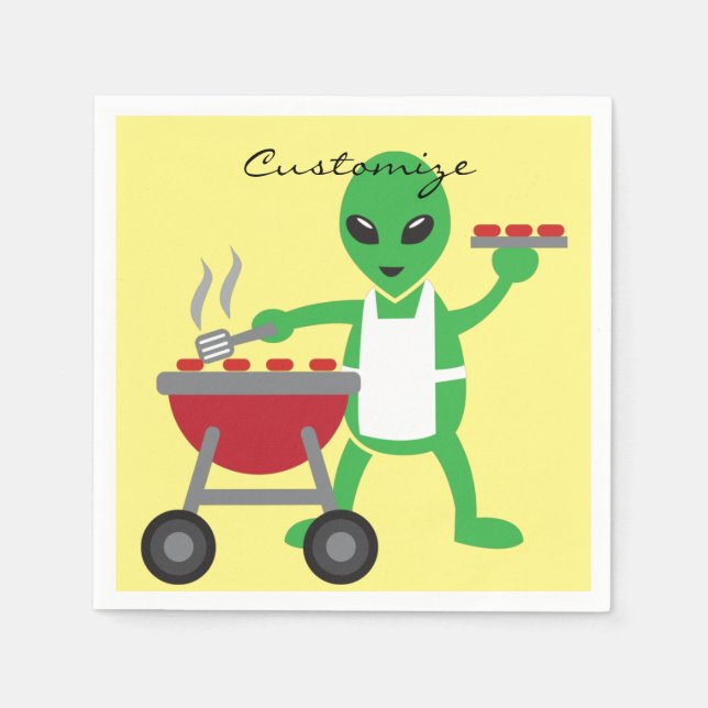 Alien Barbecue Cookout Thunder_Cove Pappersservett (Framsidan)