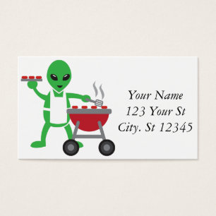 Alien Barbecue Cookout Thunder_Cove Visitkort