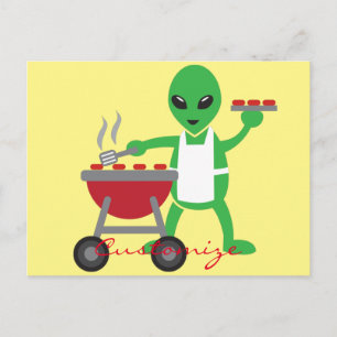 Alien Barbecue Cookout Thunder_Cove Vykort