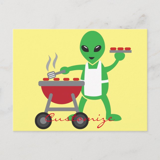 Alien Barbecue Cookout Thunder_Cove Vykort (Framsida)