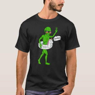 Alien Bassäng Party Unicorn Flyter UFO Extraterres T Shirt