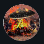 Alien BB-Q Dartboard Piltavla<br><div class="desc">En komisk illustration av en främmande stil BB-Q.</div>