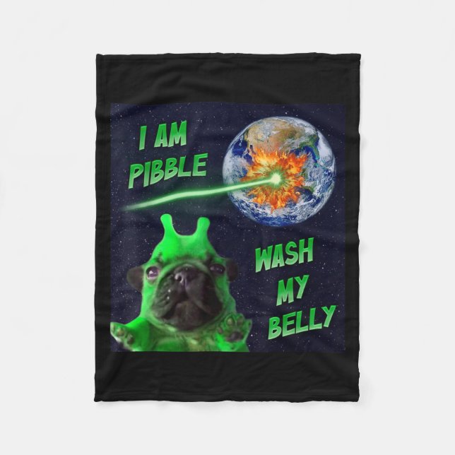 Alien Bble Roligt Hjärnrot Hund Meme Rymden Jag Är Fleecefilt (Framsidan)