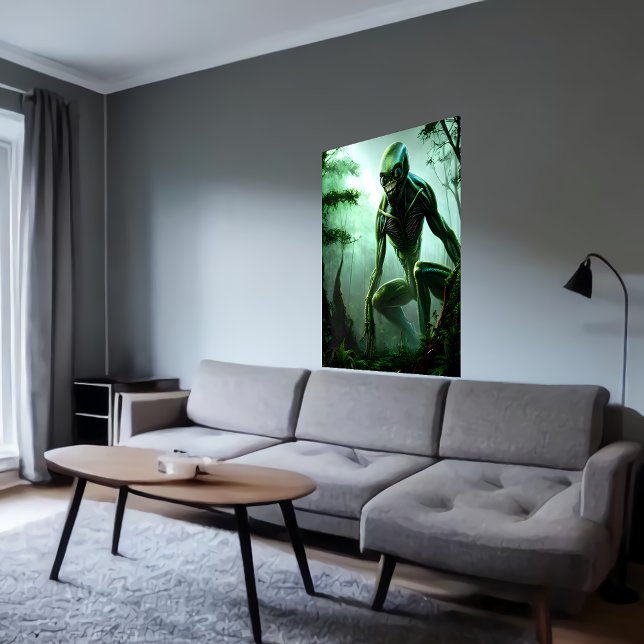 Alien beast monster i skogen | AI Art Poster (Skapare uppladdad)