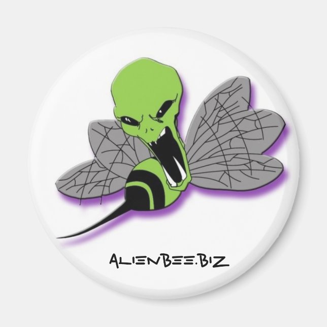 Alien Bee Round Magnet (Framsidan)