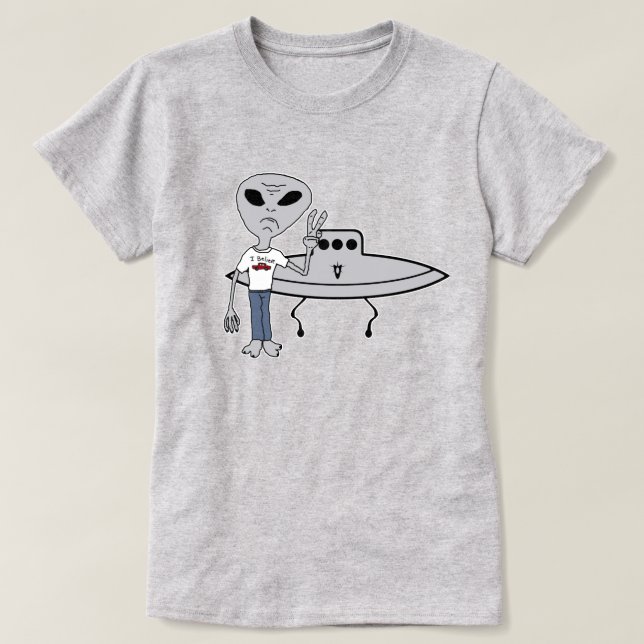 Alien Believer med UFO T-shirt (Design framsida)