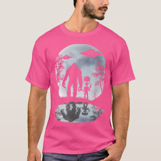 Alien Bigfoot Måne Sasquatch Ufo Extraterrestrial T Shirt