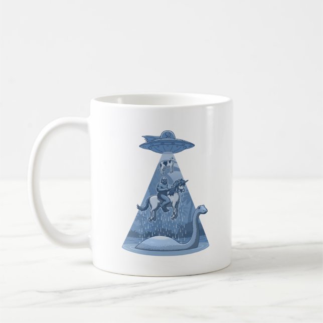 Alien, Bigfot, Unicorn, Nessie Kaffemugg (Vänster)
