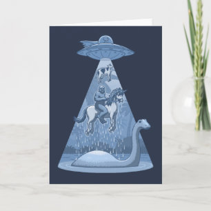 Alien, Bigfot, Unicorn, Nessie Kort