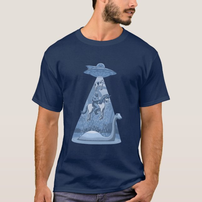 Alien, Bigfot, Unicorn, Nessie T Shirt (Framsida)