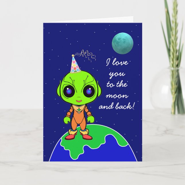 Alien Birthday Card nytt av Jo Bilder Meddelande (Framsida)