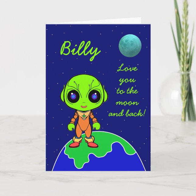 Alien Birthday Card nytt av Jo Bilder Meddelande (Framsida)