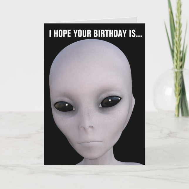 ALIEN BIRTHDAY CARDS KORT (Framsida)