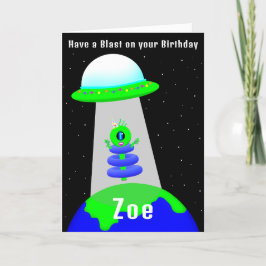 Alien Birthday Girl har vikts kort av Jo Bilder