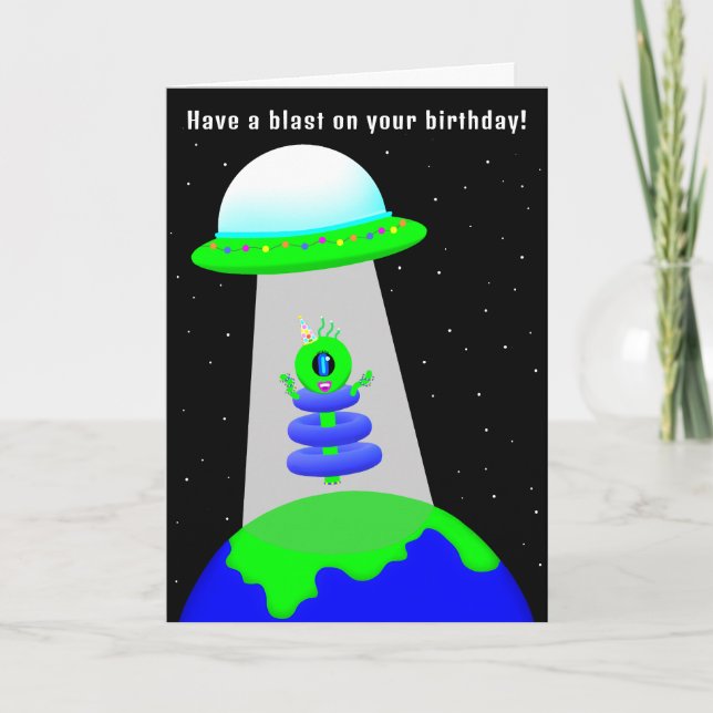 Alien Birthday Girl har vikts kort av Jo Bilder (Framsida)