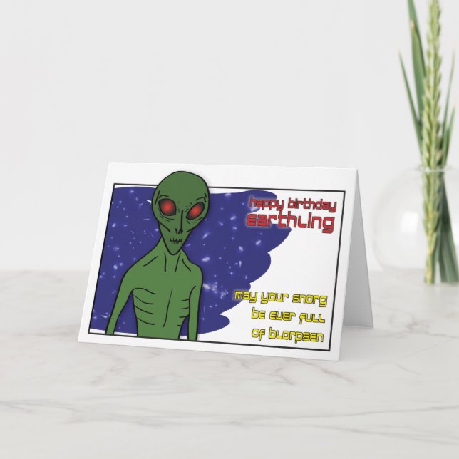 Alien Birthday-kort Kort (Framsida)
