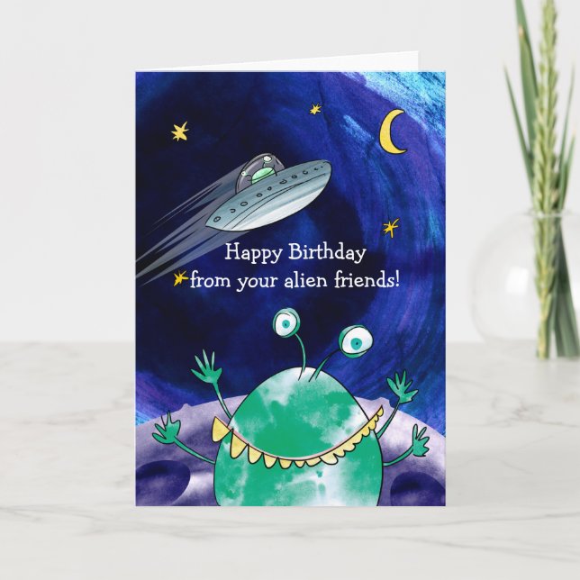 Alien Birthday-kort Kort (Framsida)