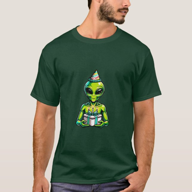 Alien Birthday T Shirt (Framsida)