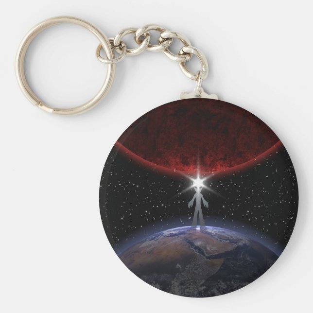 Alien bland planeterna nyckelring (Framsidan)