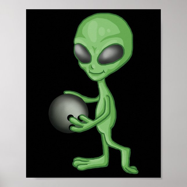 Alien Bowling Funny Bowlareare Poster (Framsidan)
