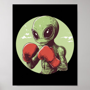 Alien Boxer-Redo för att kämpa i handskar Poster