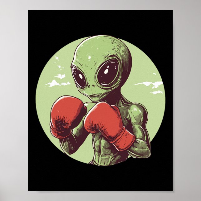 Alien Boxer-Redo för att kämpa i handskar Poster (Framsidan)