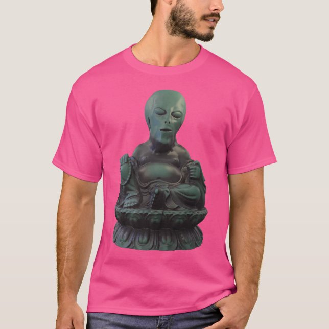 Alien Buddha Ufo T Shirt (Framsida)