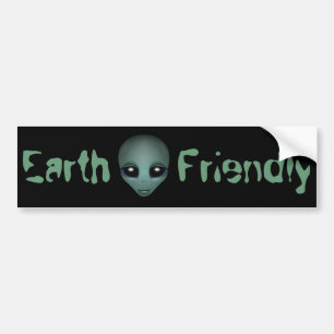 Alien Bumper Sticker Friendly Alien Bumper Sticker Bildekal