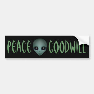 Alien Bumper Sticker Friendly Alien Bumper Sticker Bildekal