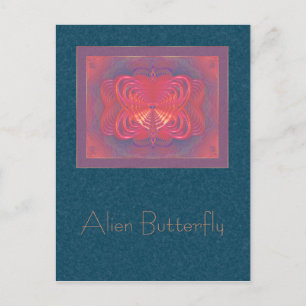 Alien Butterfly Abstrakt Art Vykort