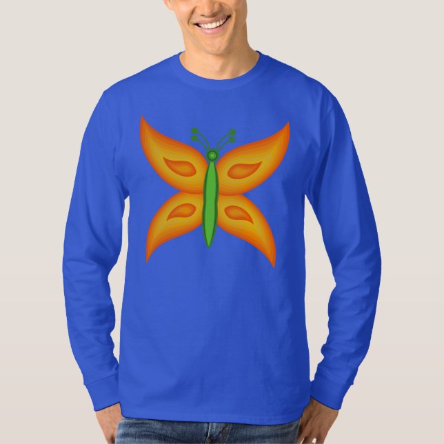 Alien Butterfly Basic Långärmad T-Shirt (Framsida)