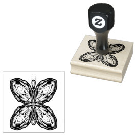 Alien butterfly (färglöst mönster) v1 stämpel