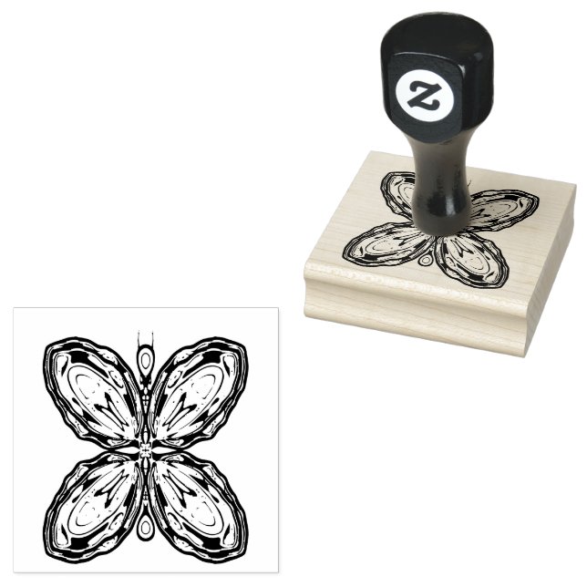 Alien butterfly (färglöst mönster) v1 stämpel (Stämplad)