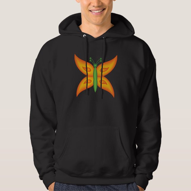 Alien Butterfly Herr Tröja Hoodie (Framsida)