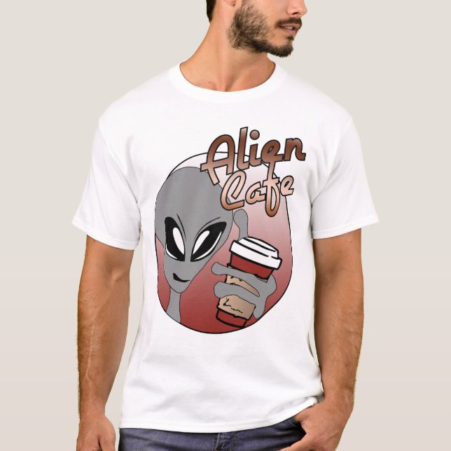 Alien CafeT-Shirt Tee Shirt (Framsida)