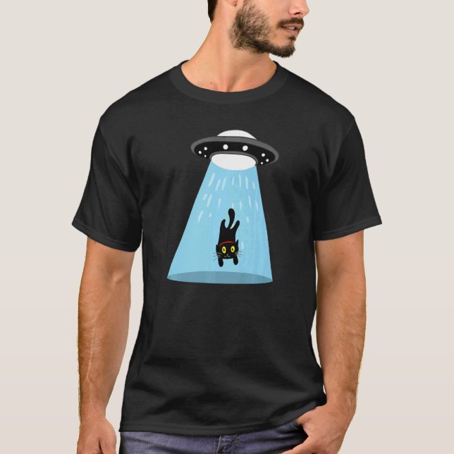 Alien Cat Abduction T Shirt (Framsida)