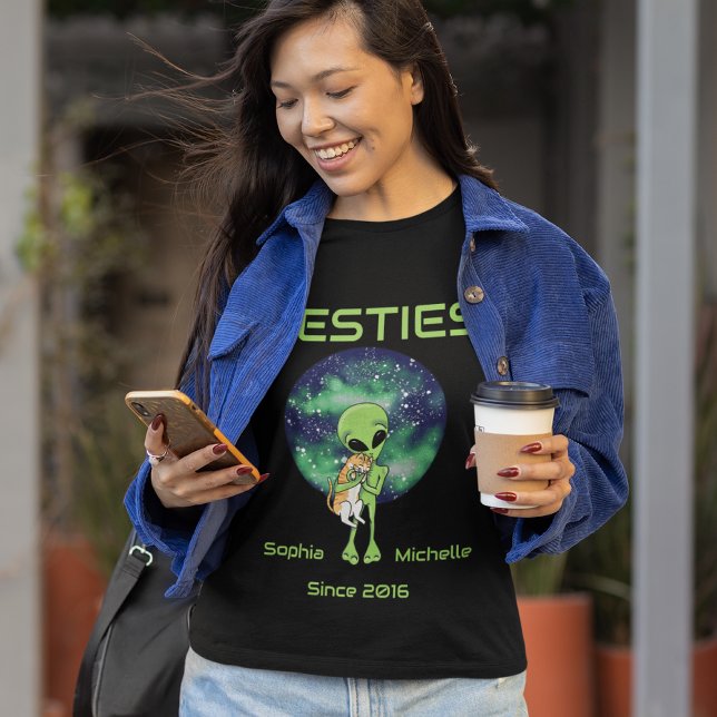 Alien & Cat Besties Matching Tee Customizable (Skapare uppladdad)