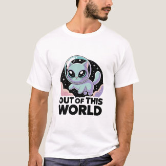 “Alien Cat Invasion – Quirky Cosmic Kitty for Cat  T Shirt