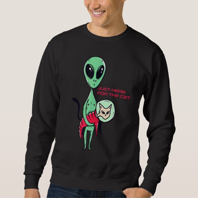 Alien Cat Lång Ärmad Tröja (Framsida)