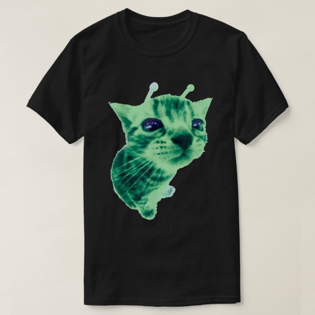 Alien Cat Meme Funny Silly Space Kitty Shirt T Shirt (Design framsida)