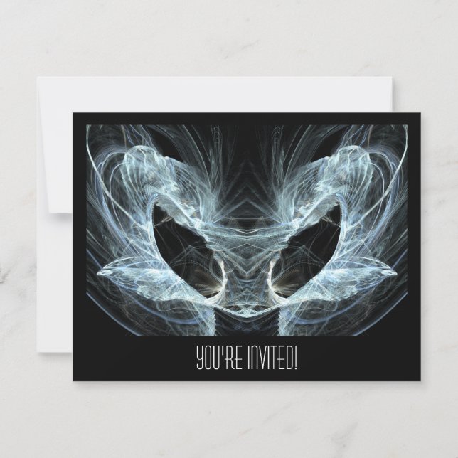 Alien Cat. Mystiska Fantasy Art Fractal. Inbjudningar (Framsida)