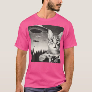 Alien Cat Ufo Camera Graphic Alien Feline Photogra T Shirt