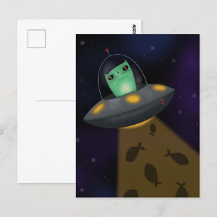 Alien Cat Vykort