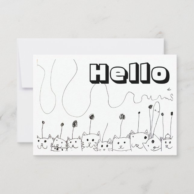Alien Cats Anteckningskort (Framsida)