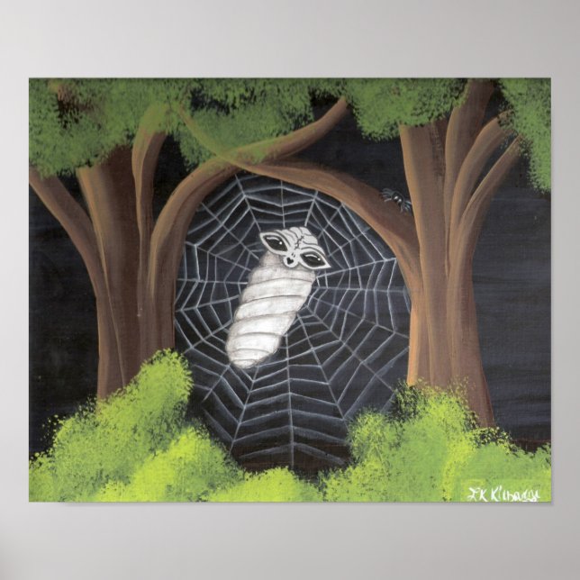 Alien Caught in a Spiders Webben Poster (Framsidan)