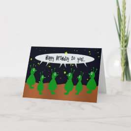 Alien choir sjunger Grattis på födelsedagen Kort